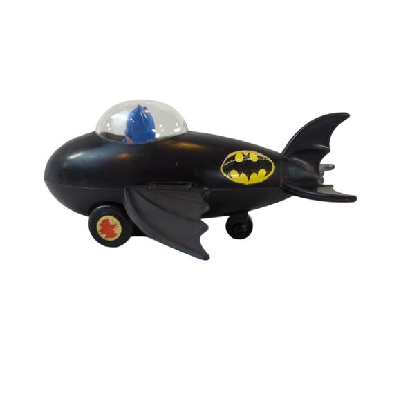 Batman 1975 Hong Kong Azrak Hamway Plastic Friction Batplane Toy DC Comics - Picture 5 of 8